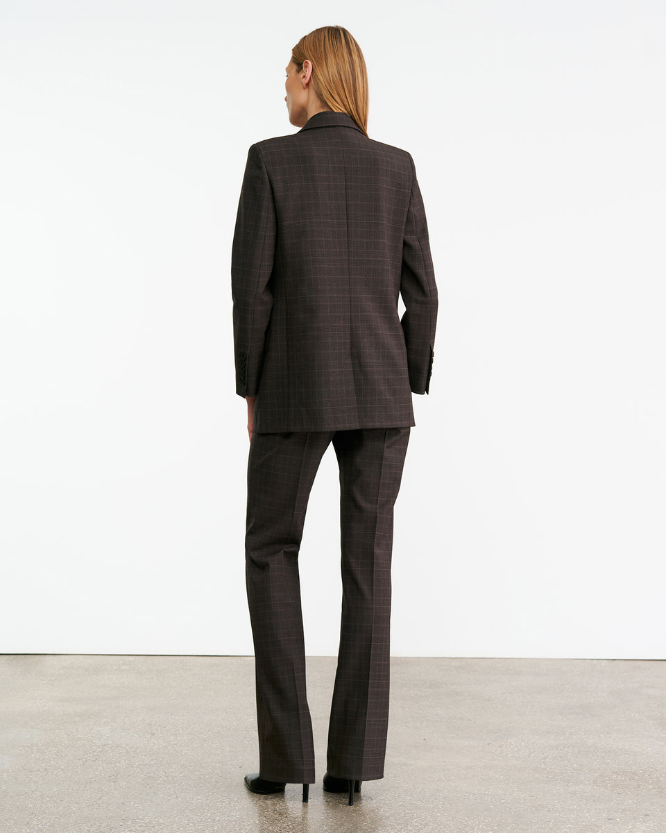 ANABEL TAILORED JACKET IN CIGAR PLAID
