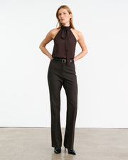 CORETTE WOOL PANT IN CIGAR PLAID