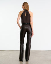 ALLA HALTERNECK TOP IN CHOCOLATE BROWN