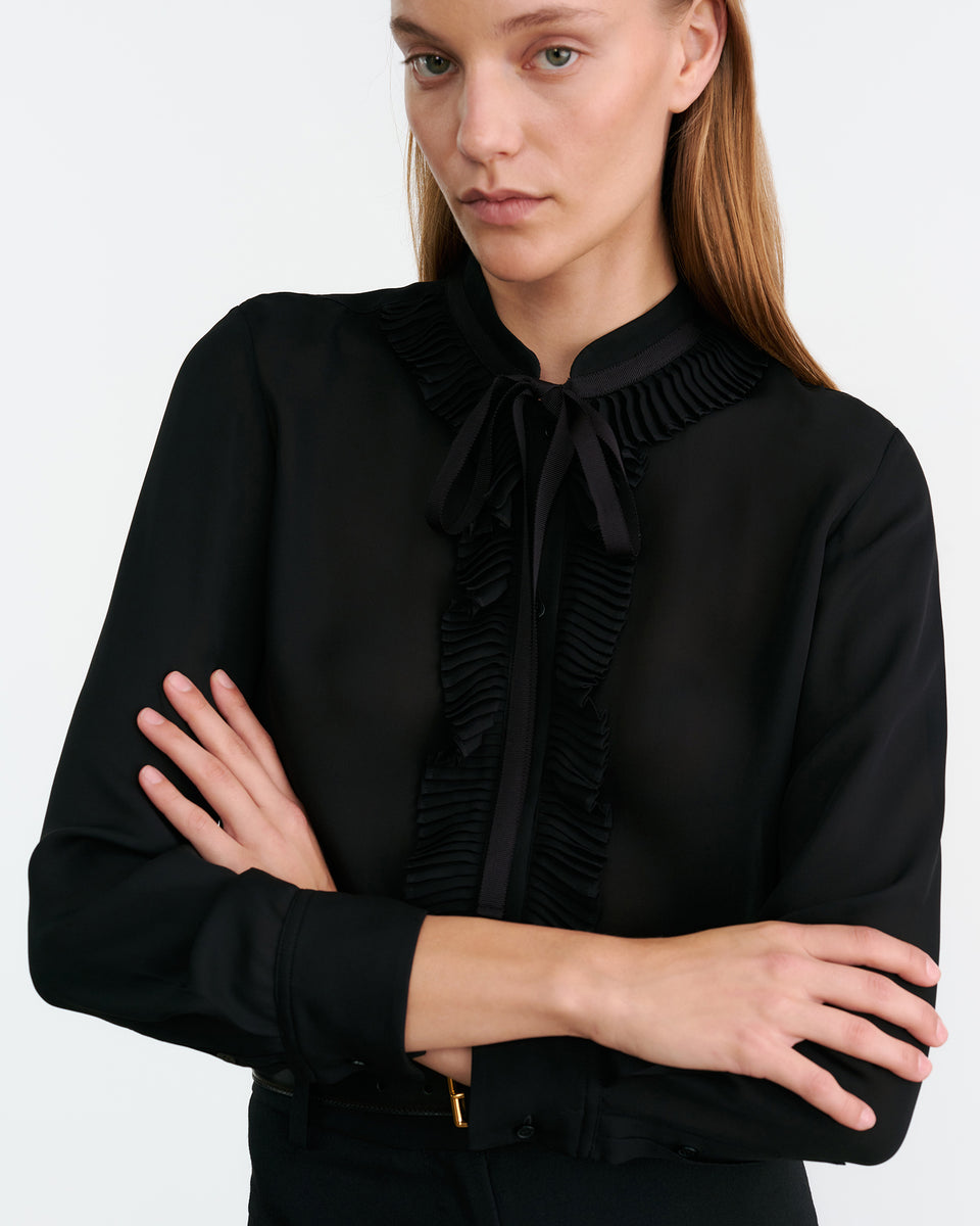 BERTILLE SILK SHIRT IN BLACK