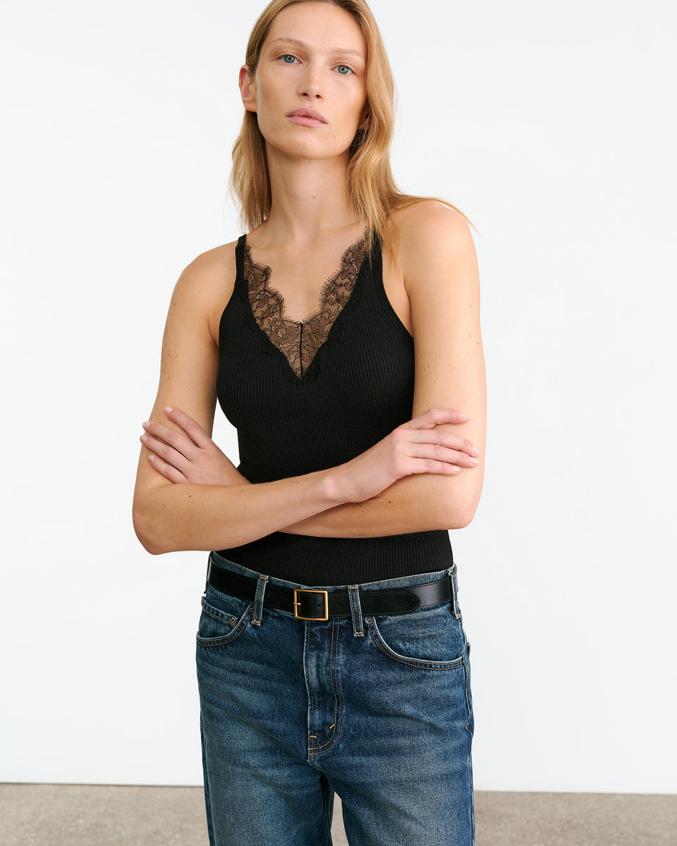 ARONIA SILK TANK IN BLACK