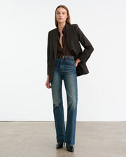 SIMONE SILK SHIRT IN CHOCOLATE BROWN