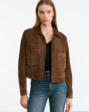 SUSANNAH SUEDE JACKET IN HAZELNUT