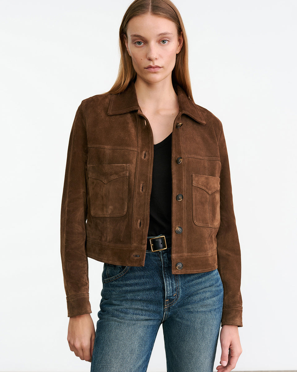 SUSANNAH SUEDE JACKET IN HAZELNUT