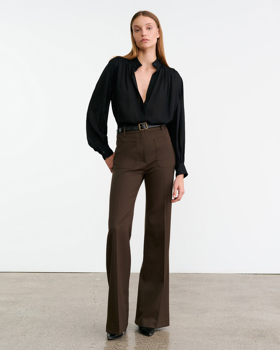 REVI SILK BLOUSE IN BLACK