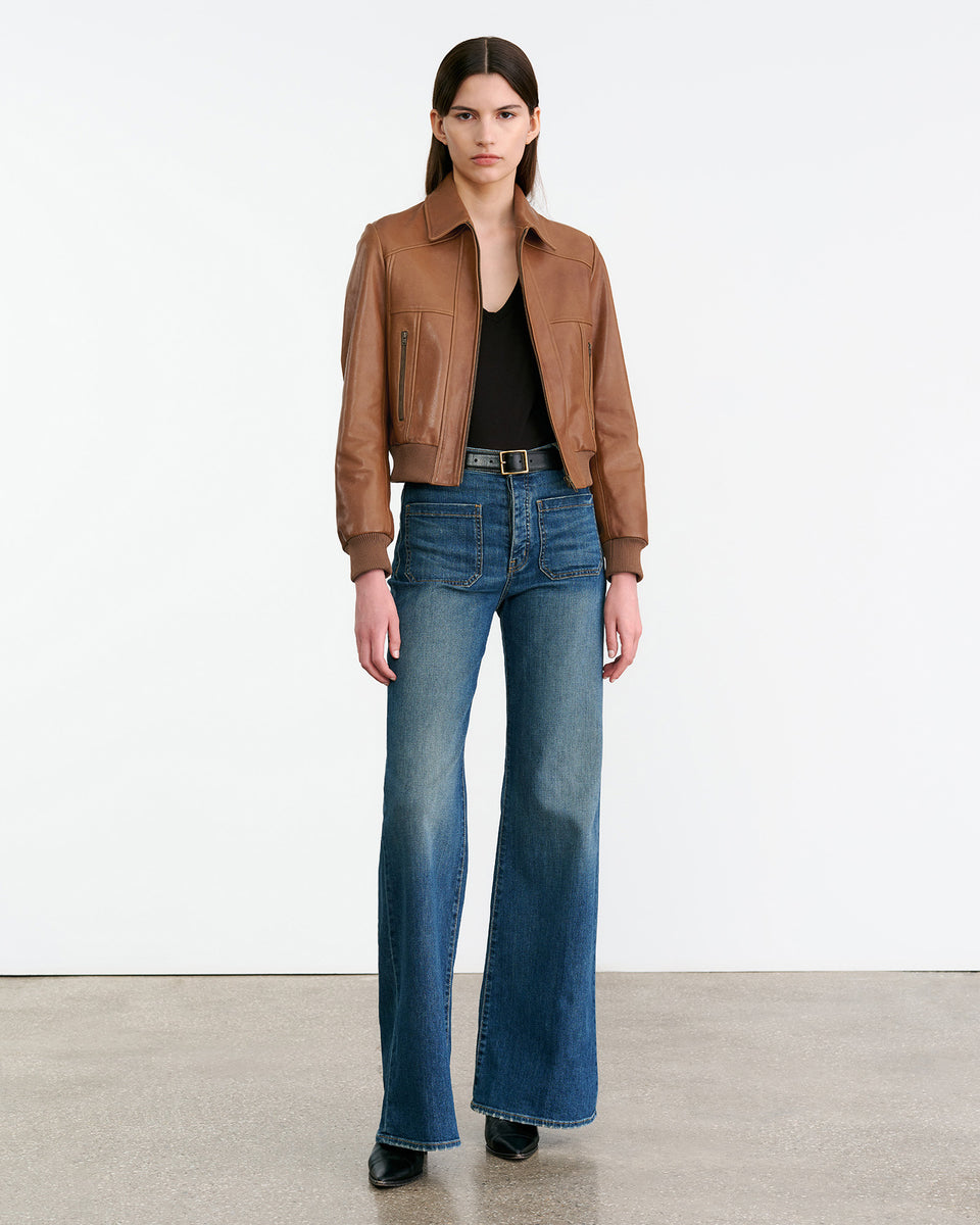 SUE LEATHER JACKET IN COGNAC