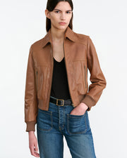 SUE LEATHER JACKET IN COGNAC