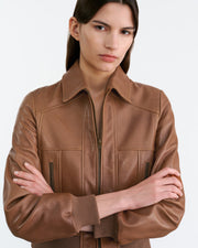 SUE LEATHER JACKET IN COGNAC