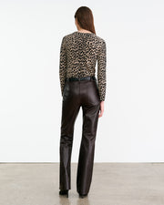 LAEVIN CASHMERE SWEATER IN TAUPE/BLACK CHEETAH