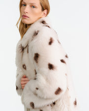CAPUCINE SHEARLING JACKET IN IVORY/CHOCOLATE