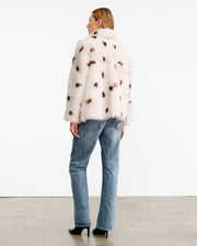 CAPUCINE SHEARLING JACKET IN IVORY/CHOCOLATE