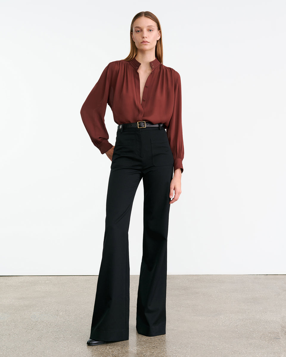 REVI SILK BLOUSE IN BURGUNDY