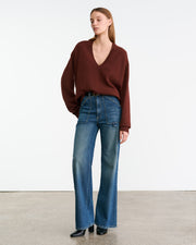 FERON CASHMERE SWEATER IN DARK RUST