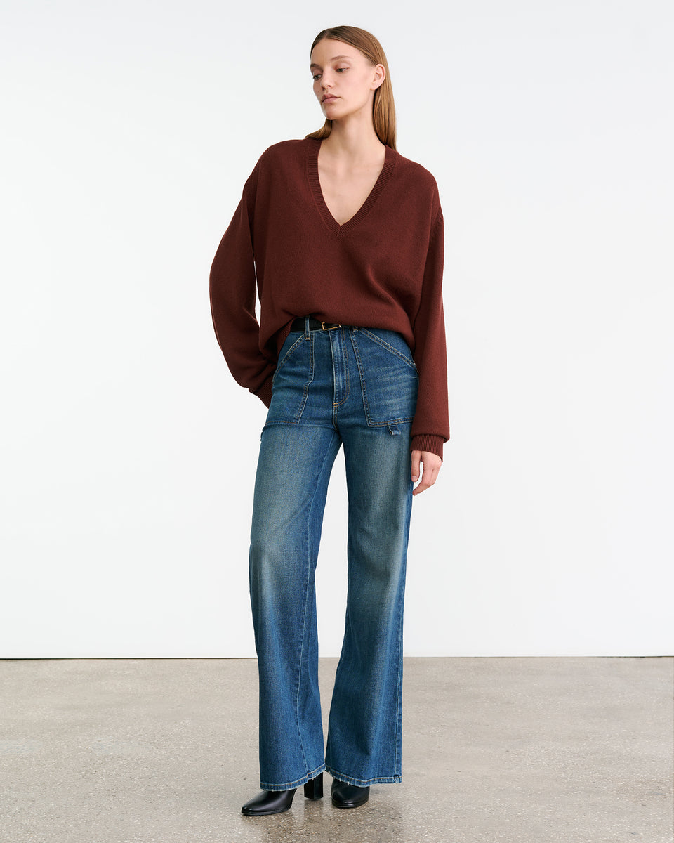 FERON CASHMERE SWEATER IN DARK RUST
