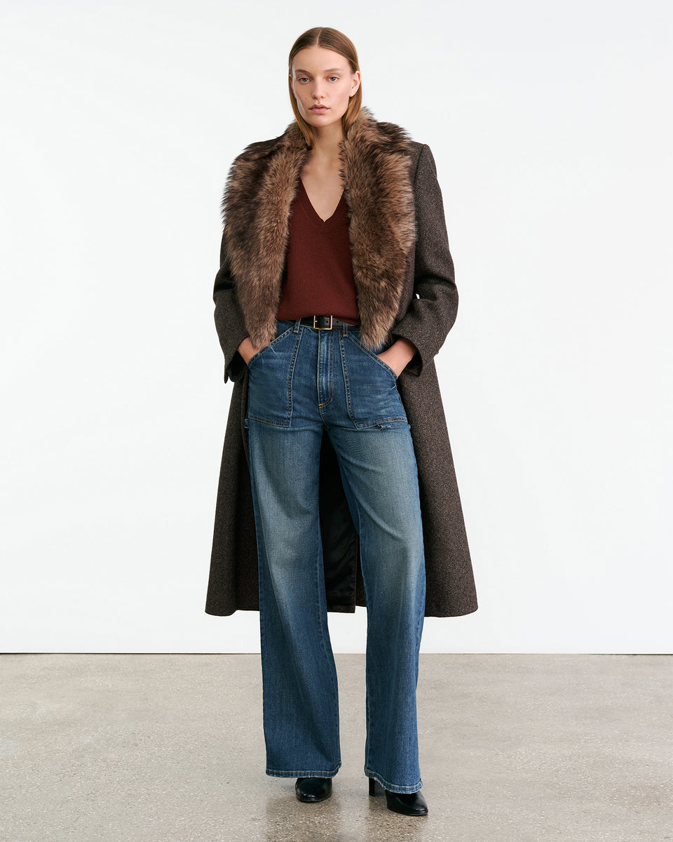 FERON CASHMERE SWEATER IN DARK RUST