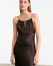 ARDELLE GOWN IN CHOCOLATE BROWN