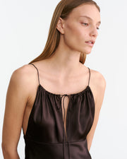 ARDELLE GOWN IN CHOCOLATE BROWN