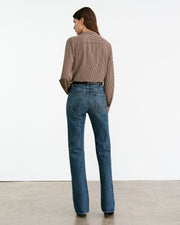 IRINA SILK BLOUSE IN CHOCOLATE STRIPES