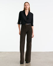 FLORENCE CORDUROY PANT IN CHOCOLATE BROWN