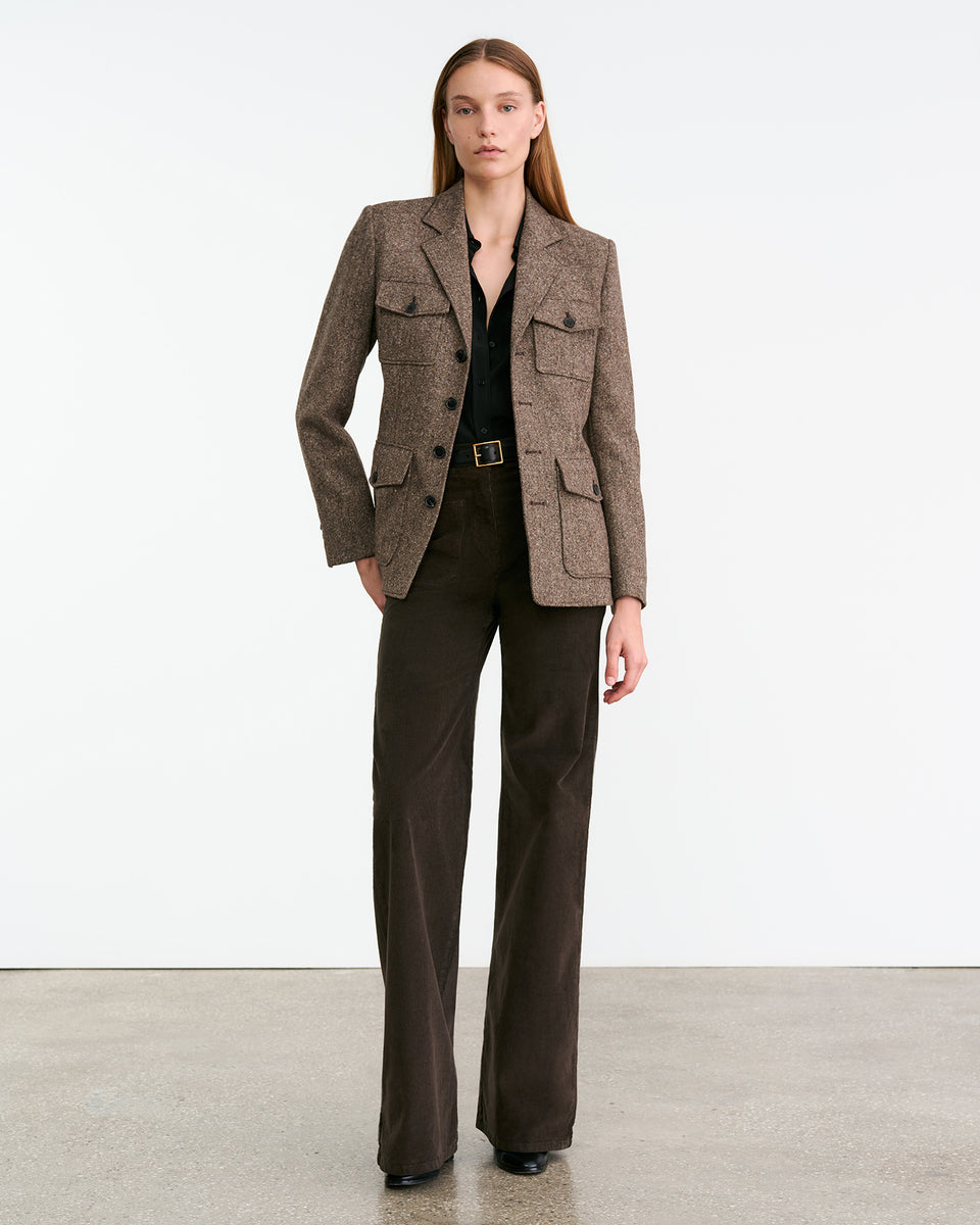 FLEUR JACKET IN BROWN DONEGAL