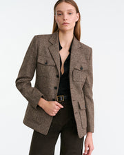 FLEUR JACKET IN BROWN DONEGAL