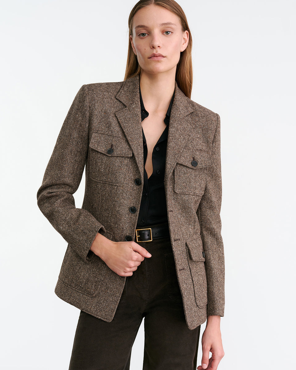 FLEUR JACKET IN BROWN DONEGAL