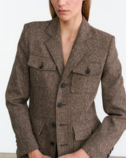 FLEUR JACKET IN BROWN DONEGAL