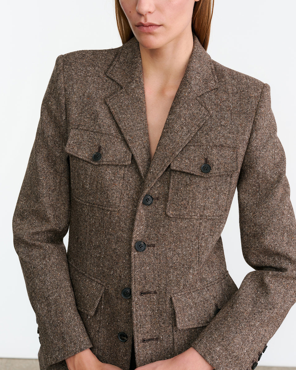 FLEUR JACKET IN BROWN DONEGAL
