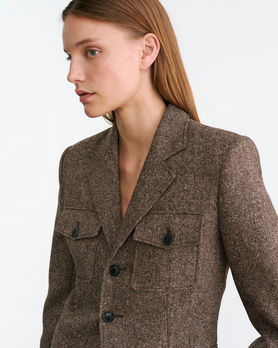 FLEUR JACKET IN BROWN DONEGAL