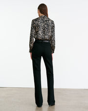 JANESE SILK BLOUSE IN LARGE BLACK CHEETAH PRINT