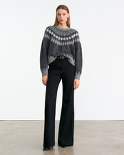 ALENA SWEATER IN DARK GREY MELANGE FAIR ISLE