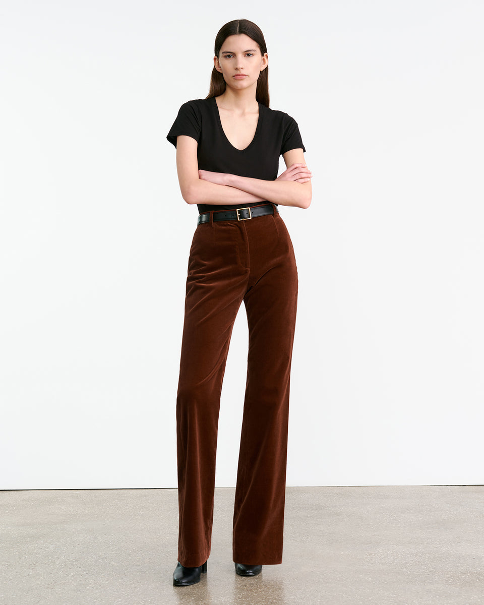 CORETTE COTTON PANT IN BURNT SIENNA