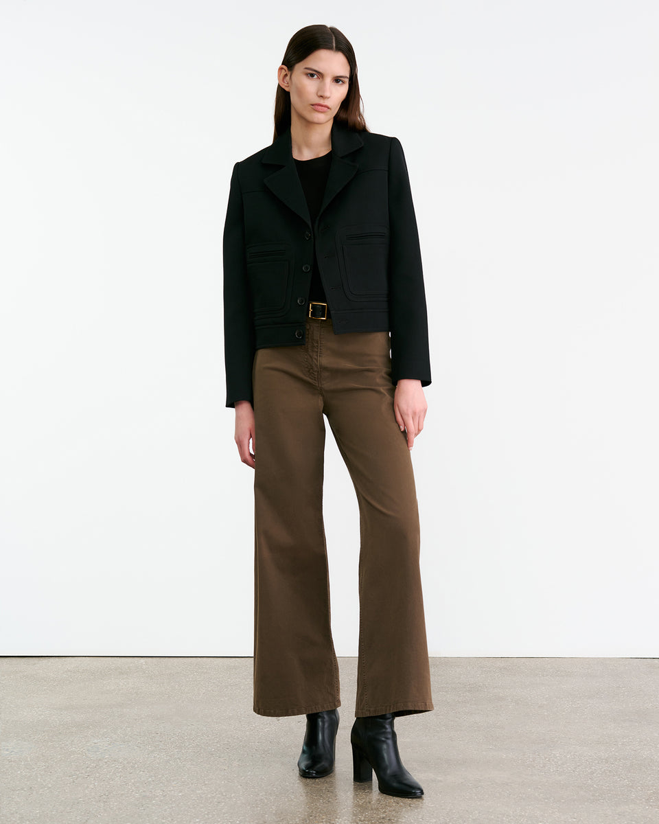 MEGAN COTTON PANT IN COFFEE
