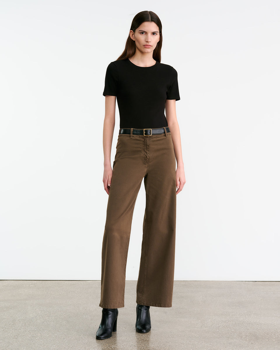 MEGAN COTTON PANT IN COFFEE