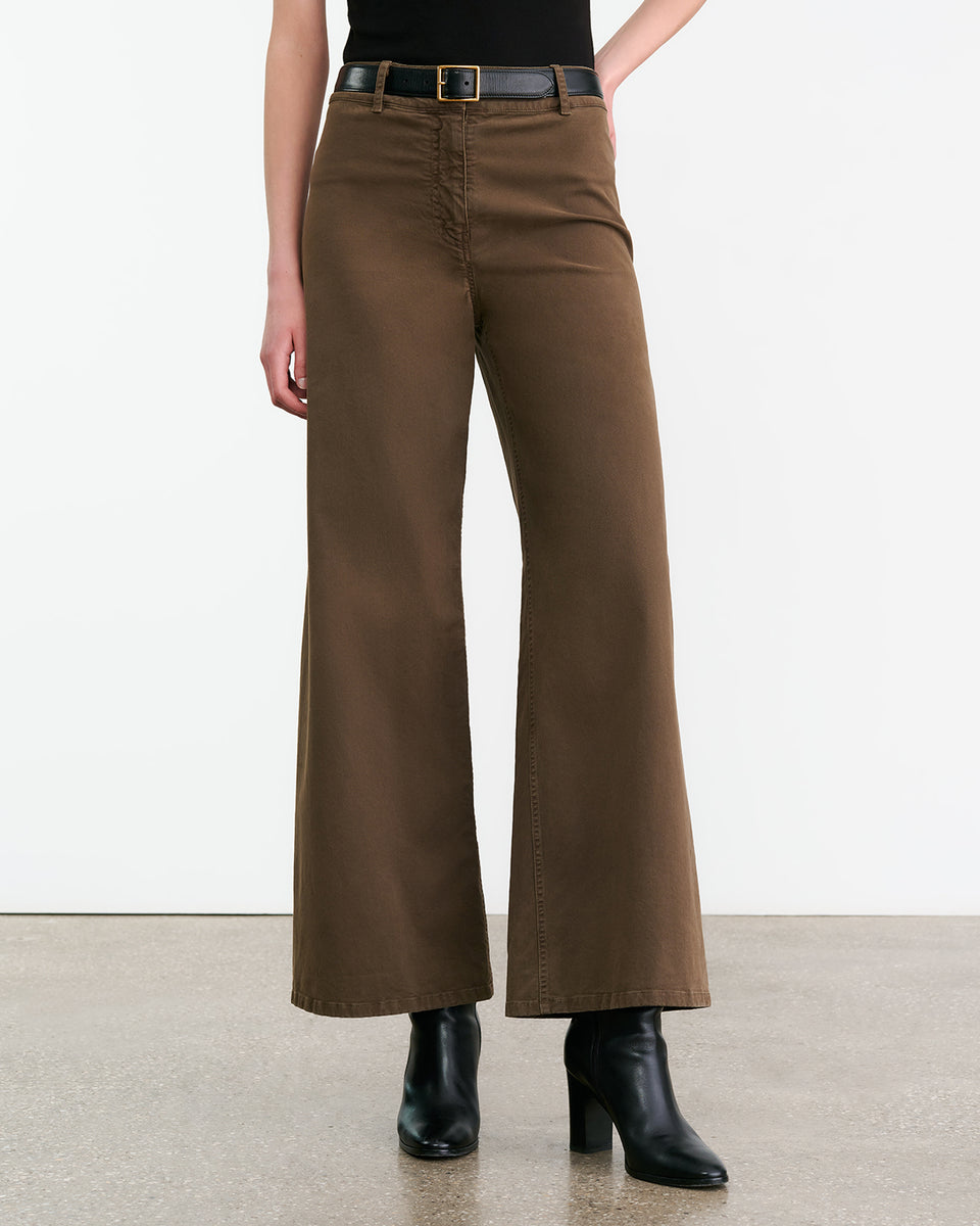 MEGAN COTTON PANT IN COFFEE