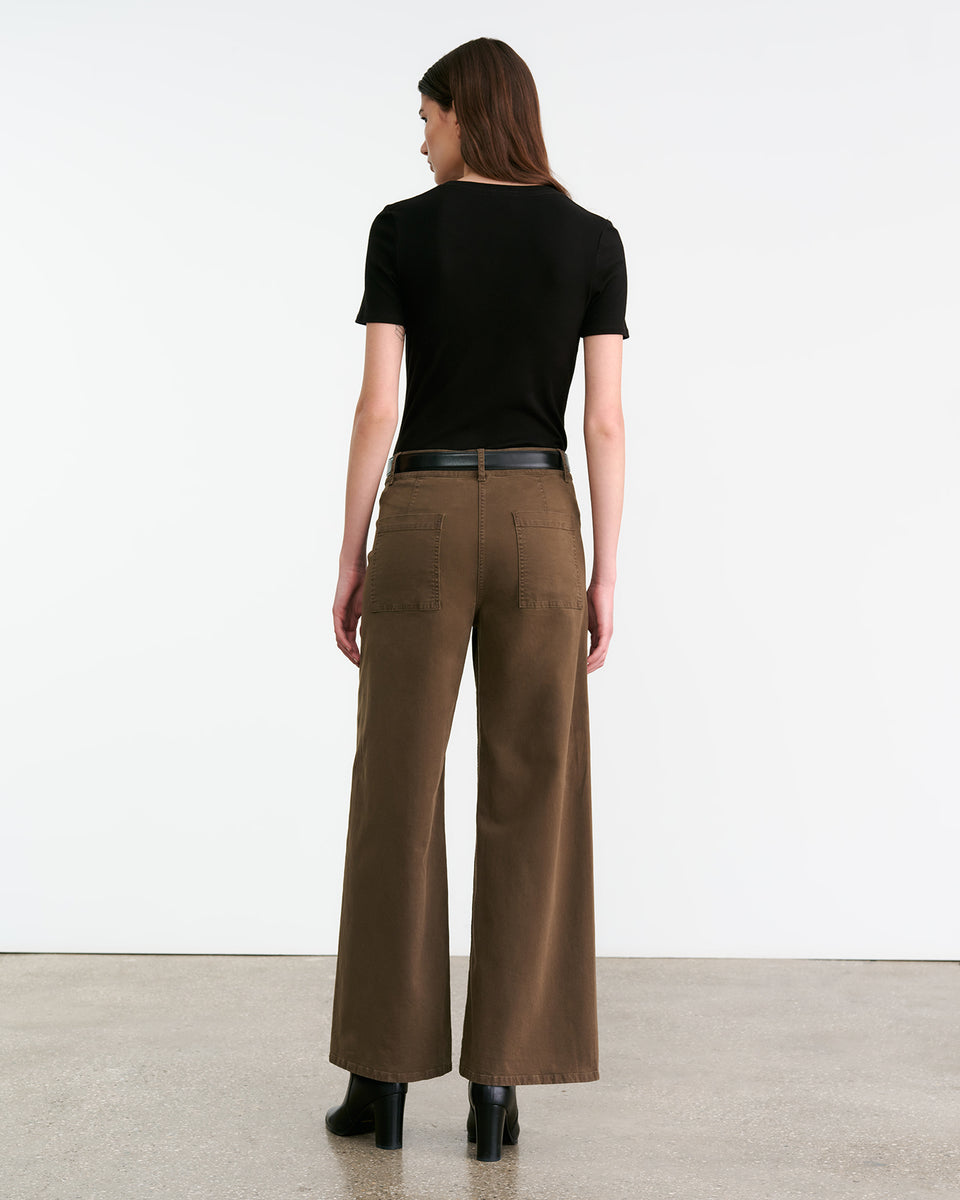 MEGAN COTTON PANT IN COFFEE