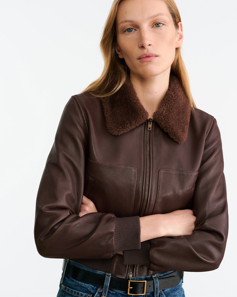 TOM LEATHER JACKET IN DARK BROWN