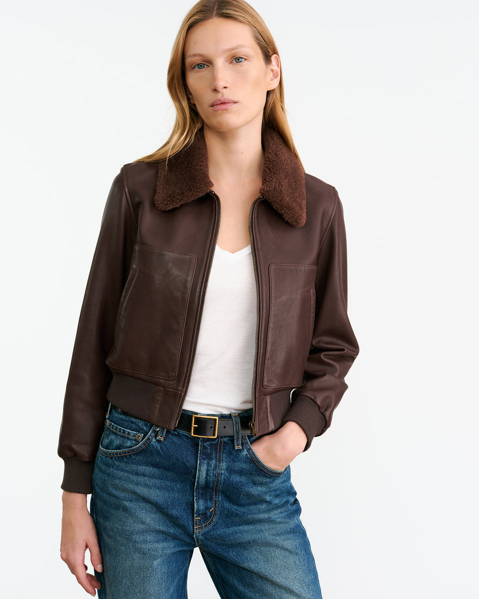 TOM LEATHER JACKET IN DARK BROWN