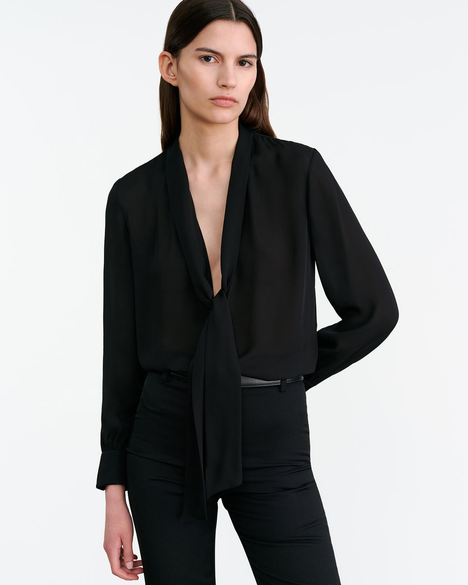 JANESE SILK BLOUSE IN BLACK