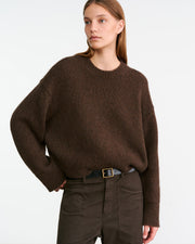 ANISA CASHMERE SWEATER IN REDWOOD MELANGE