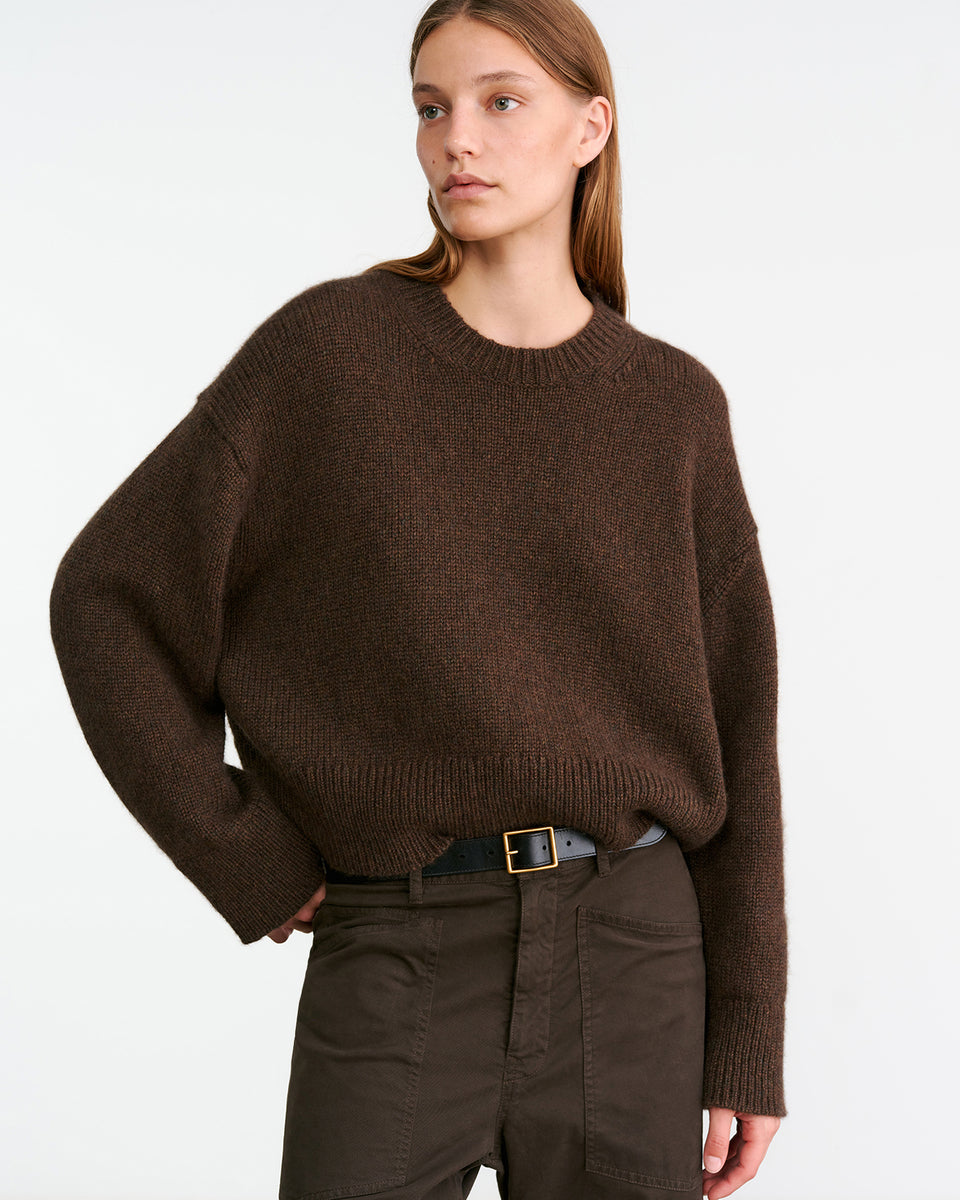 ANISA CASHMERE SWEATER IN REDWOOD MELANGE