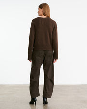 ANISA CASHMERE SWEATER IN REDWOOD MELANGE