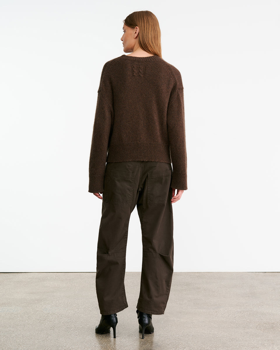 ANISA CASHMERE SWEATER IN REDWOOD MELANGE