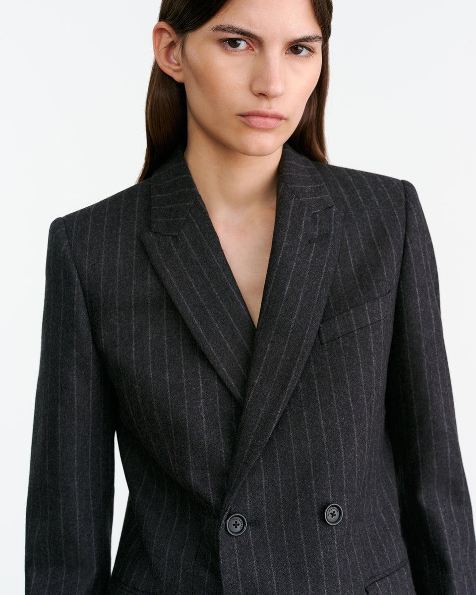DAVIS BLAZER IN CHARCOAL PINSTRIPE