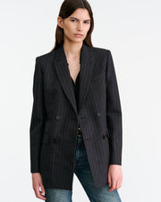 DAVIS BLAZER IN CHARCOAL PINSTRIPE