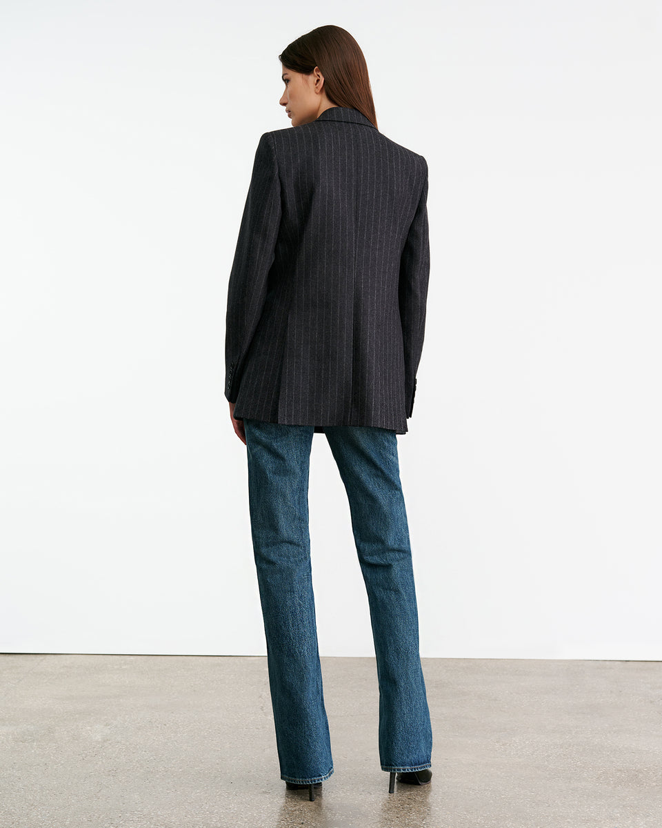 DAVIS BLAZER IN CHARCOAL PINSTRIPE