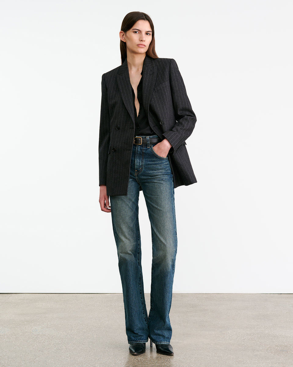 DAVIS BLAZER IN CHARCOAL PINSTRIPE