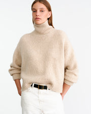 TABITHA CASHMERE SWEATER IN BEIGE MELANGE