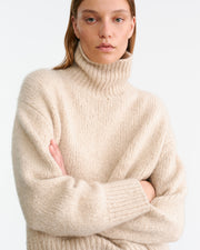 TABITHA CASHMERE SWEATER IN BEIGE MELANGE