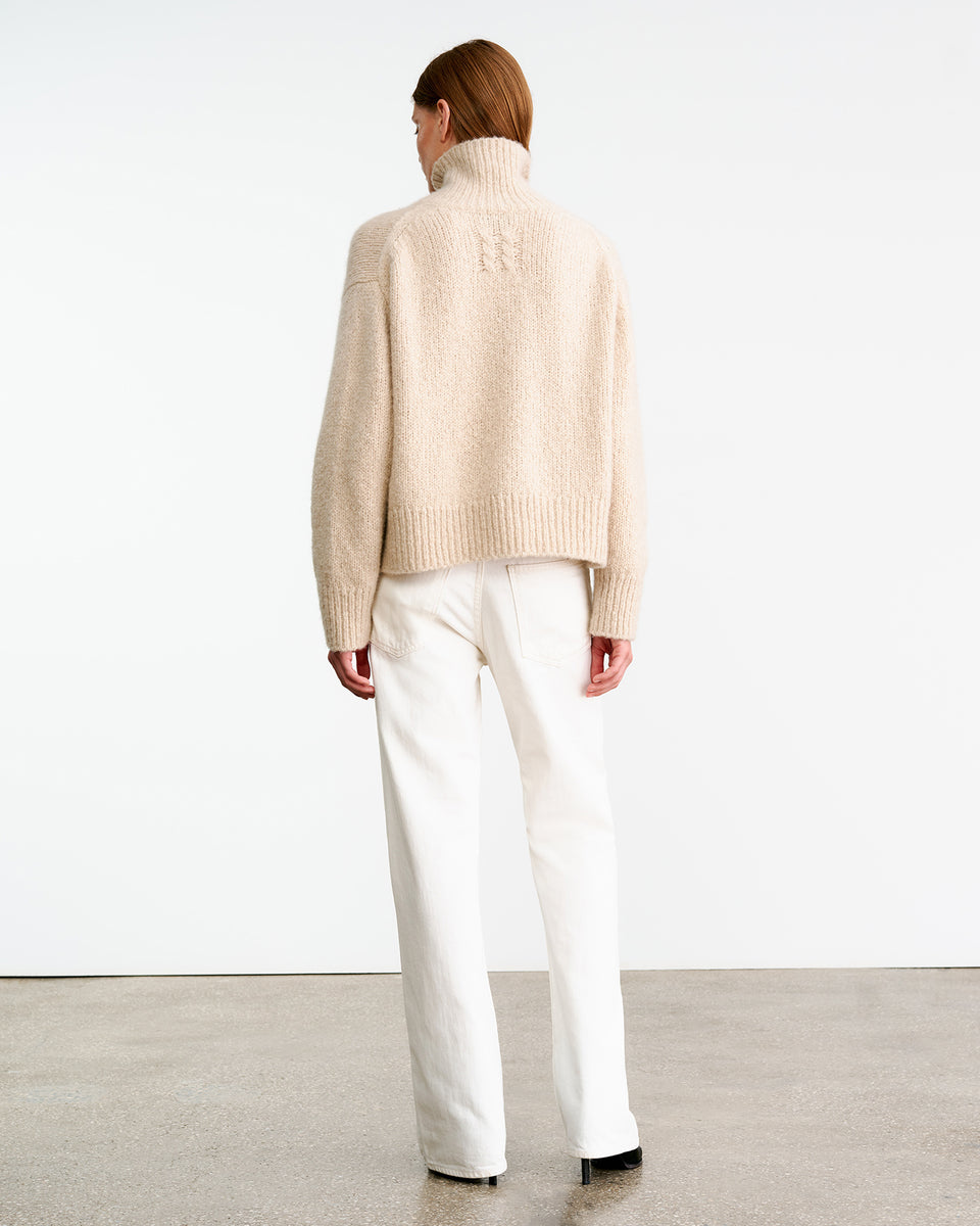 TABITHA CASHMERE SWEATER IN BEIGE MELANGE